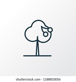 Cherry tree icon line symbol. Premium quality isolated fruit tree element in trendy style.