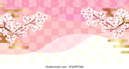 Cherry tree Japanese pattern pattern background