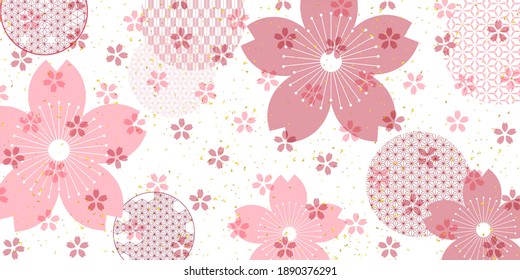 Cherry tree Japanese pattern spring background