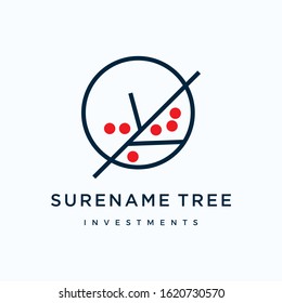 Cherry tree logo inspiration vector icon illustration