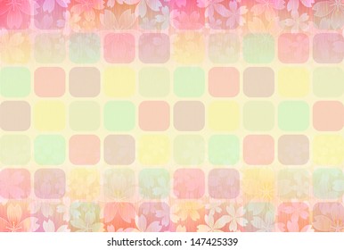 Cherry tree New Year's greeting card background