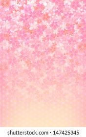 Cherry tree New Year's greeting card background