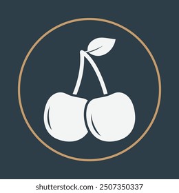Cherry trendy icon educated abstract vector illustration colorful artwork beautiful design.eps