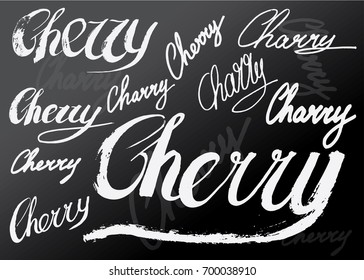 Cherry. vector calligraphy