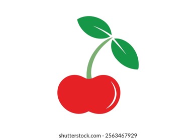 Cherry Vector Design Minimalist Fruit Illustration