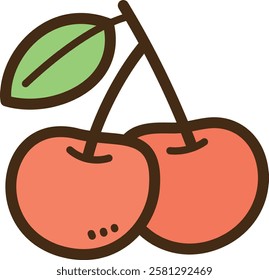 Cherry vector doodle illustration and graphic