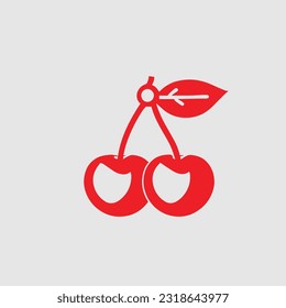Cherry vector, filled flat sign, solid, logo illustration