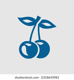 Cherry vector, filled flat sign, solid, logo illustration