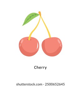 Cherry Vector Flat Icon Design illustration Symbol on White background EPS 10 File