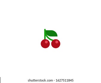 Cherry vector flat icon. Isolated fresh fruit cherry emoji illustration 