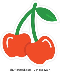 Cherry vector icon. Can be used for printing, mobile and web applications.