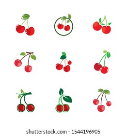 Cherry vector icon illustration design