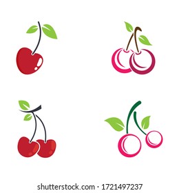 Cherry vector icon illustration design