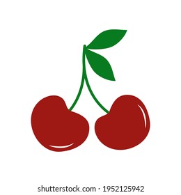 Ilustración vectorial del vector del cerezo aislada en fondo blanco