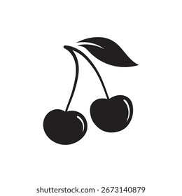 Ilustración de Vector de cereza Plantilla de símbolo aislado