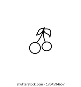 Cherry Vector icon illustration. Cherry outline illustration. 