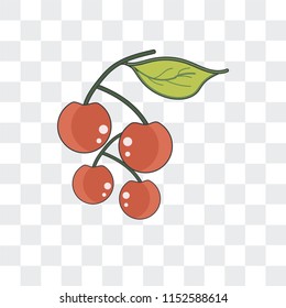 Cherry vector icon isolated on transparent background, Cherry logo concept
