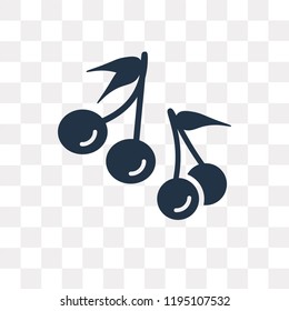 Cherry vector icon isolated on transparent background, Cherry transparency concept can be used web and mobile
