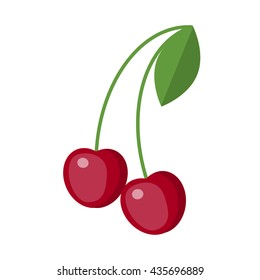 Cherry vector icon isolated on white background