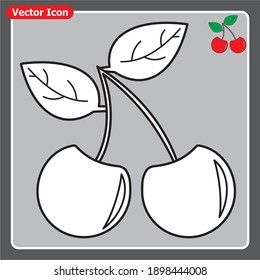 icono del vector del cerezo sobre fondo blanco
