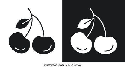 Cherry vector icon set in solid style.