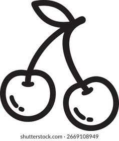 Cherry Vector Icon for web and graphic