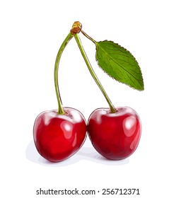 Cherry Isolated On Hite Background Stock Photo 199254443 | Shutterstock