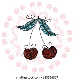 Cherry. Vector illustration.
