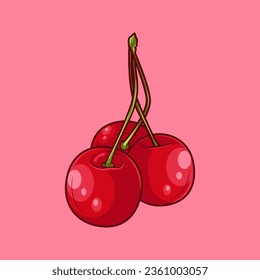 cherry vector illustration cartoonish style