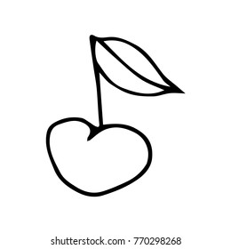 Cherry vector illustration. Doodle style. Design, print, decor, textile, paper
