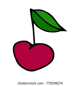 Cherry vector illustration. Doodle style. Design, print, decor, textile, paper