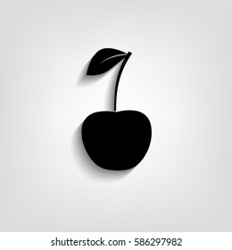 Cherry vector illustration. Flat design. Cherry icon.