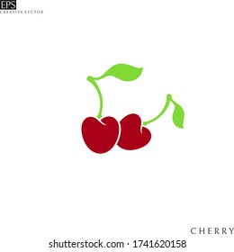 Cereza. Ilustración vectorial. Fruta fresca