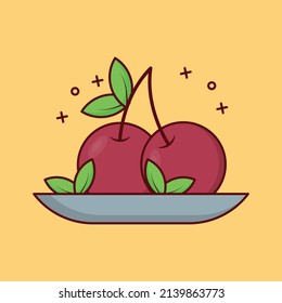 Cherry Vector Illustration On Transparent Backgroundpremium Stock ...