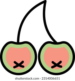 ilustración de cerezo Vector en un fondo transparente. Símbolos de calidad superior. Iconos vectoriales de color de línea para el concepto y el diseño gráfico.
