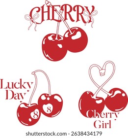 Cherry vector illustration, for t-shirt graphic.