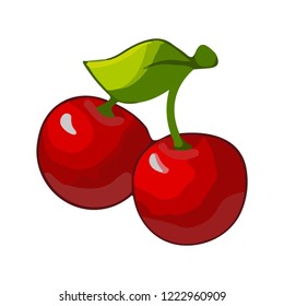 Cherry, vector isolated illustration on white background