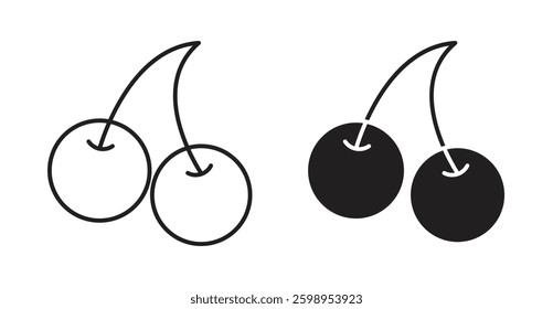Cherry vector line icon illustration collection.