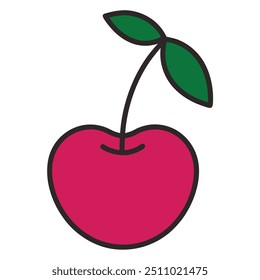 cherry vector logo red and pink and green color