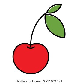 cherry vector logo red and pink and green color