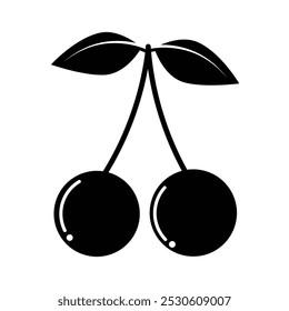 Cherry vector on white background. Cherry fruit icon.