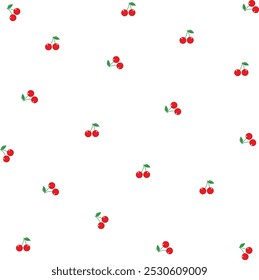 Cherry vector on white background. Cherry fruit icon.