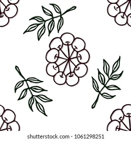 Cherry vector seamless pattern.Seamless pattern can be used for wallpaper, pattern fills, web page background,surface textures.