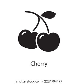 Cherry  Vector Solid Icon Design illustration. Love Symbol on White background EPS 10 File