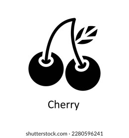 Cherry Vector   Solid Icons. Simple stock illustration stock