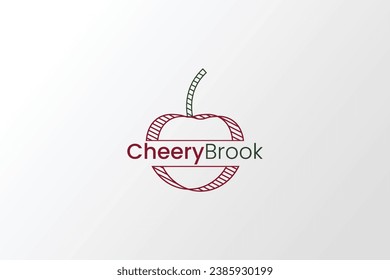 Ilustración vectorial del logotipo vintage de cereza