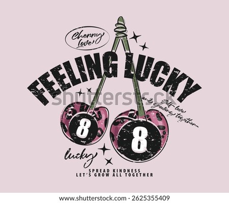 Cherry vintage retro drawing and quote slogan text. Vector illustration design for fashion graphics, t shirt, slogan tees, posters, print.