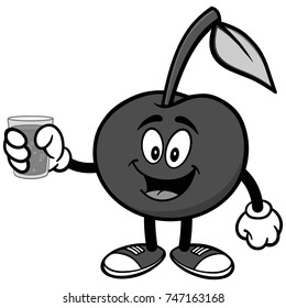Cherry with Water Illustration