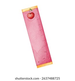 Cherry Watercolor Ruler with Ruler Design - Back to School