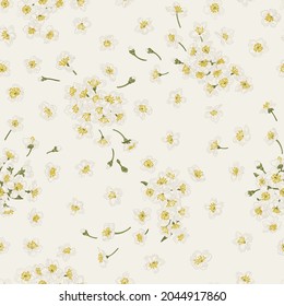 Cherry wind. Floral seamless pattern.
Blooming spring cherry.